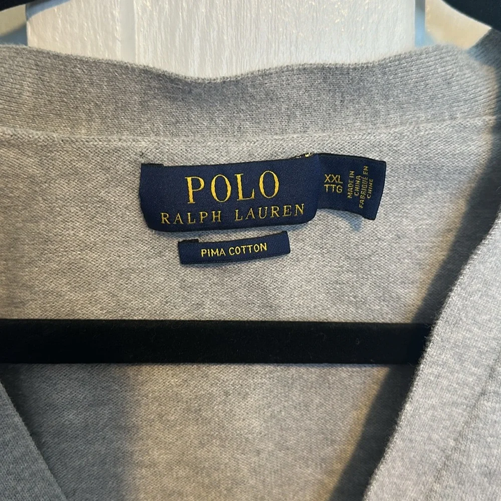 Polo Ralph Lauren GREY Cardigan Sweater Men's XXL
